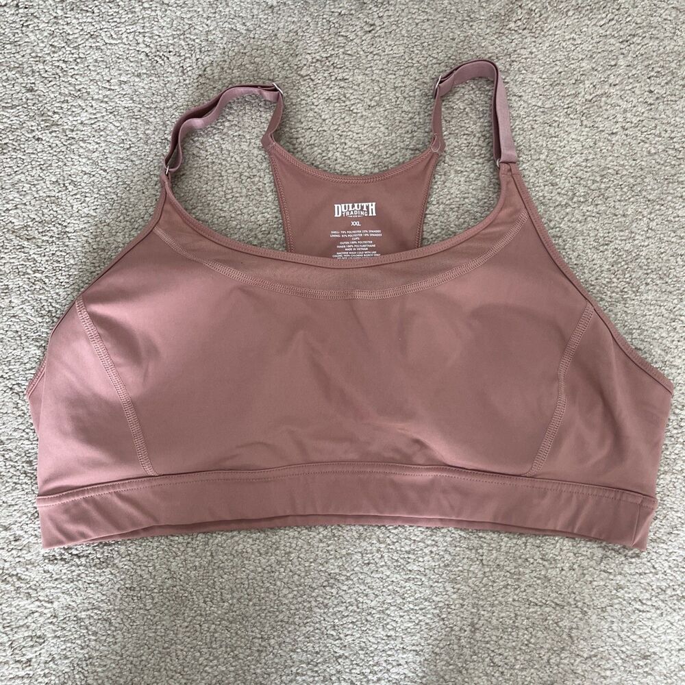 Duluth Trading Sports Bra XXL Hellrassiere Salmon Pink Athletic Workout Yoga Pad